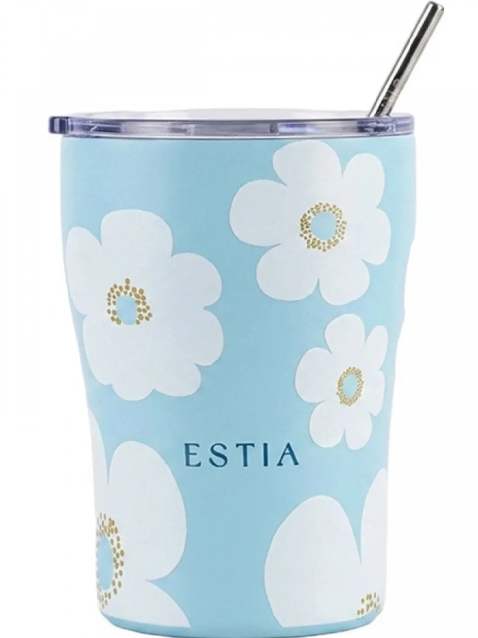 Kubek termiczny ze słomką 350 ml Blue Daisy