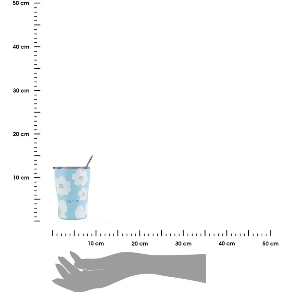 Kubek termiczny ze słomką 350 ml Blue Daisy
