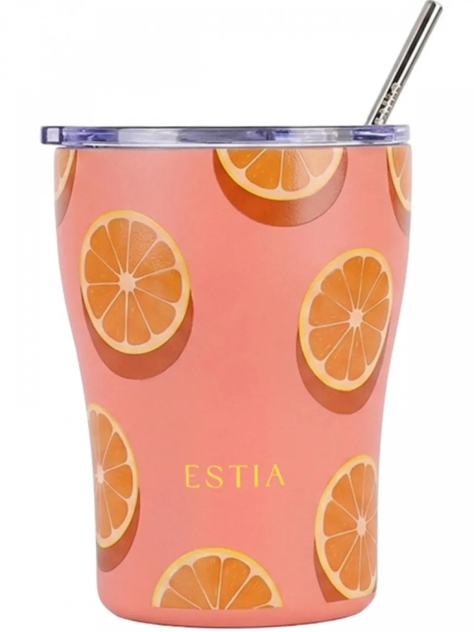Kubek termiczny ze słomką 350 ml Orange Pop