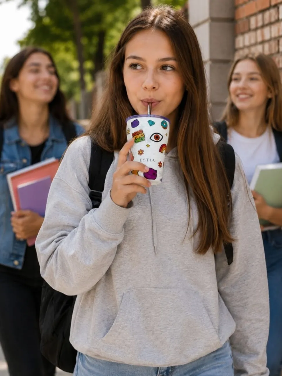 Kubek termiczny ze słomką 350 ml Urban Vibes