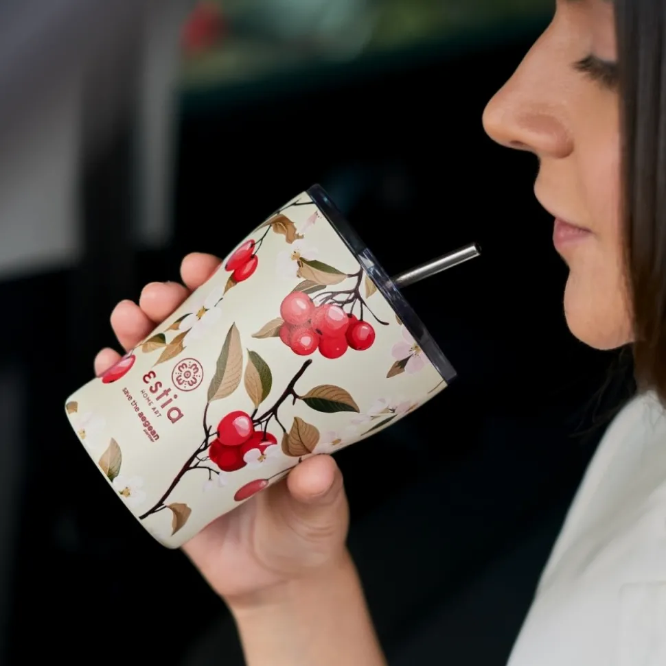 Kubek termiczny ze słomką 350 ml Sakura Whisper