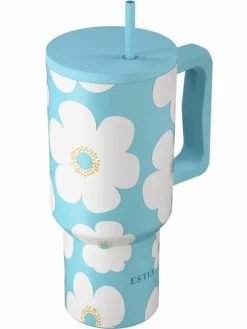 Kubek termiczny ze słomką 900 ml Blue Daisy