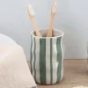 Kubek łazienkowy Nola pasy szałwia * TENDANCE
