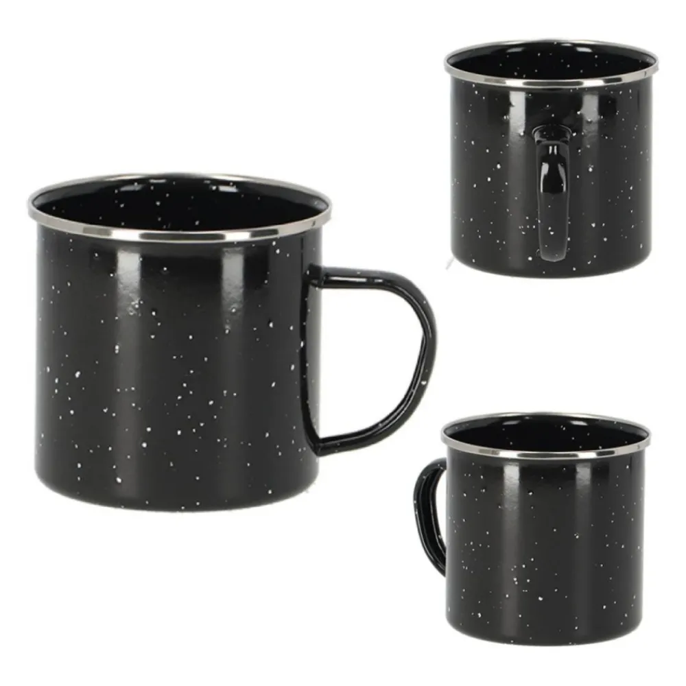 Kubek emaliowany czarny 350 ml * Esschert Design