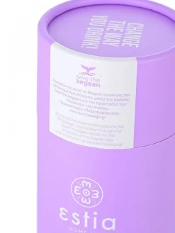 Kubek termiczny ze składaną słomką 500 ml Lavender Purple * Estia Hot