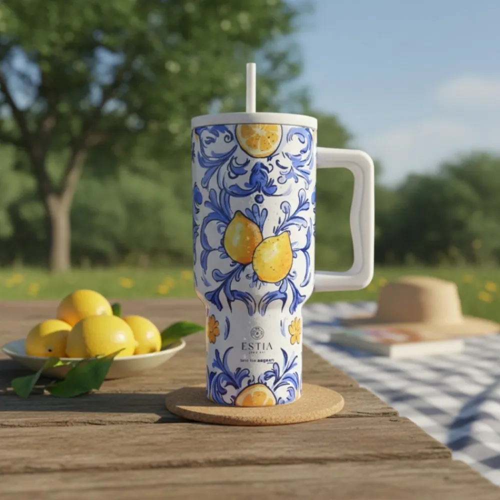 Kubek termiczny ze słomką 900 ml Amalfi Coast * Estia New