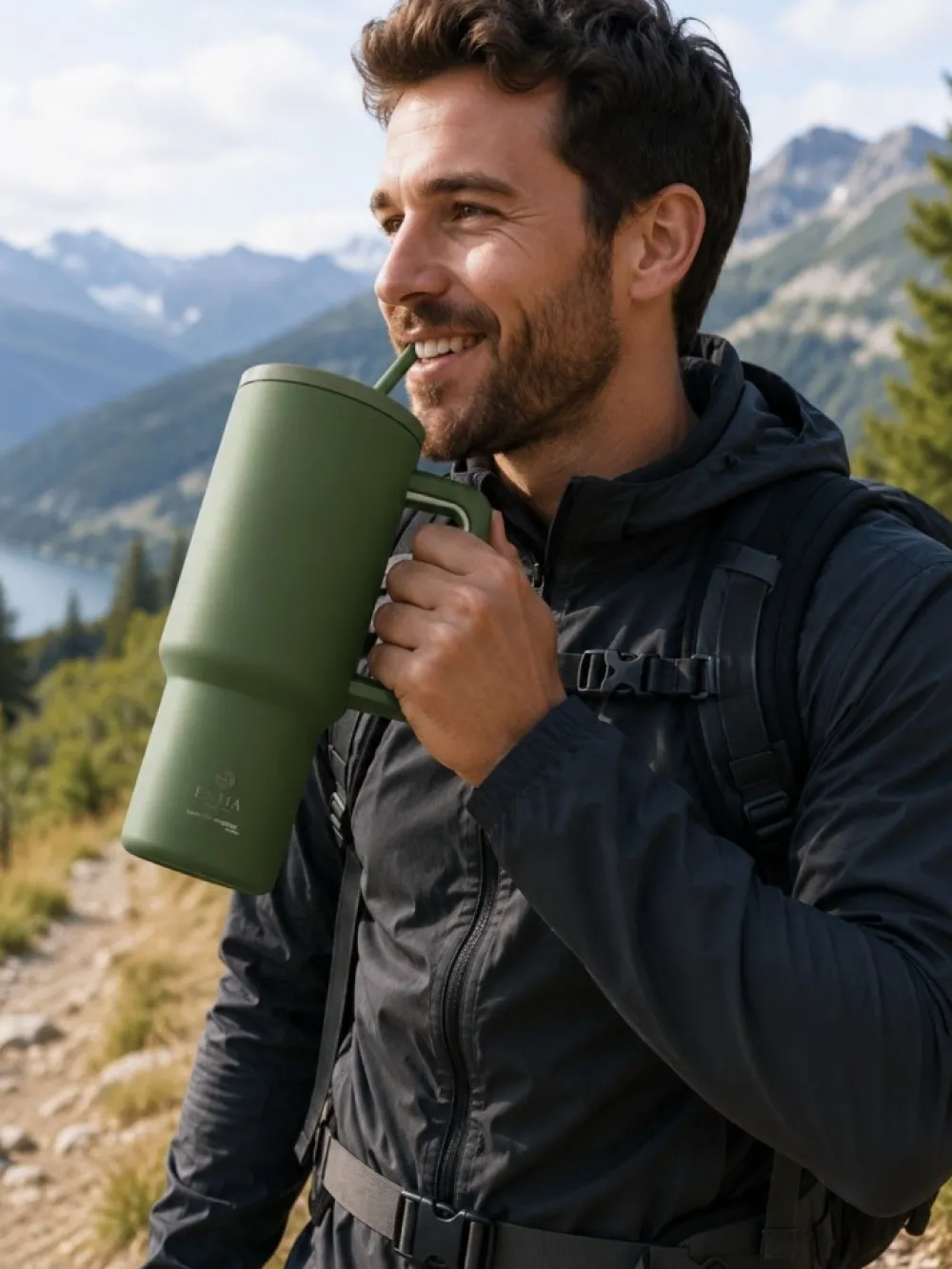 Kubek termiczny ze słomką 900 ml Forest Spirit * Estia