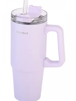 Kubek termiczny ze słomką 900 ml Lavender Fog * Estia Hot