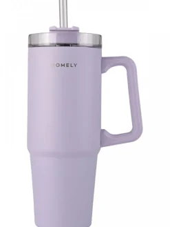 Kubek termiczny ze słomką 900 ml Lavender Fog * Estia Hot
