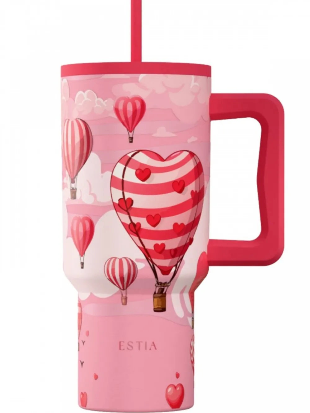 Kubek termiczny ze słomką 900 ml Love Ascend * Estia Best