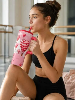 Kubek termiczny ze słomką 900 ml Love Ascend * Estia Best