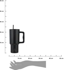 Kubek termiczny ze słomką 900 ml Midnight Black * Estia Hot