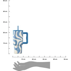 Kubek termiczny ze słomką 900 ml Ocean Waves * Estia Discount