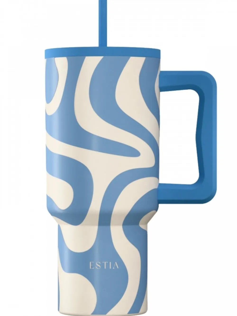 Kubek termiczny ze słomką 900 ml Ocean Waves * Estia Discount