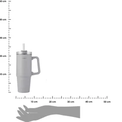Kubek termiczny ze słomką 900 ml Pebble Gray * Estia New