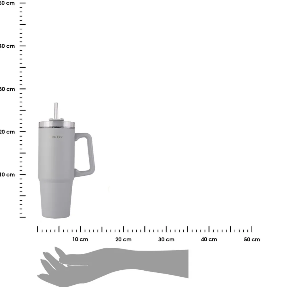 Kubek termiczny ze słomką 900 ml Pebble Gray * Estia New