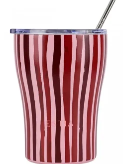 Kubek termiczny ze słomką 350 ml Viva Stripe * Estia Sale