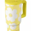Kubek termiczny ze słomką 900 ml Yellow Daisy * Estia Clearance