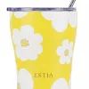 Kubek termiczny ze słomką 350 ml Yellow Daisy * Estia Online