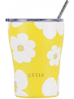Kubek termiczny ze słomką 350 ml Yellow Daisy * Estia Online