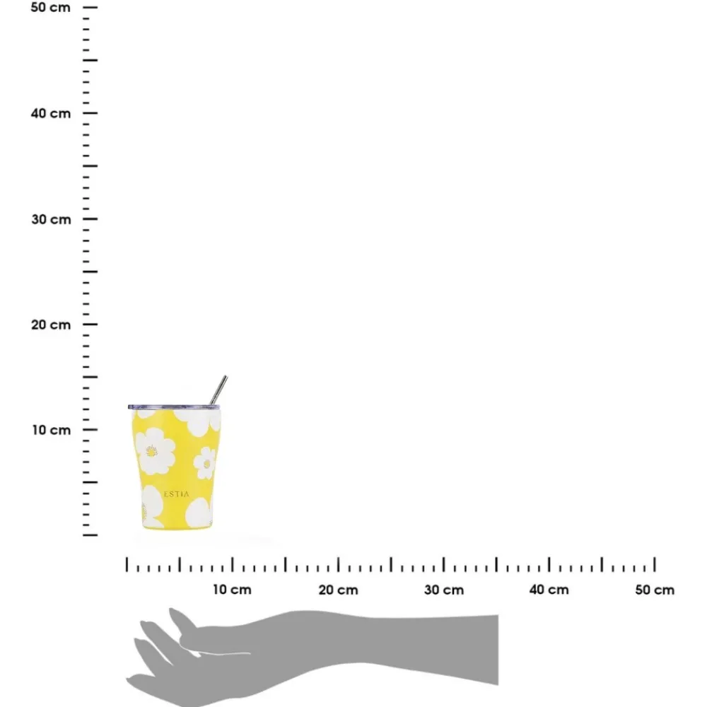 Kubek termiczny ze słomką 350 ml Yellow Daisy * Estia Online