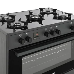 Kuchnia gazowo-elektryczna KWGE-K90 GLASS black * Ravanson Clearance
