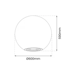 Kula Ogrodowa GLOBO biała 60 cm z żarówką RGB A60 10W i pilotem