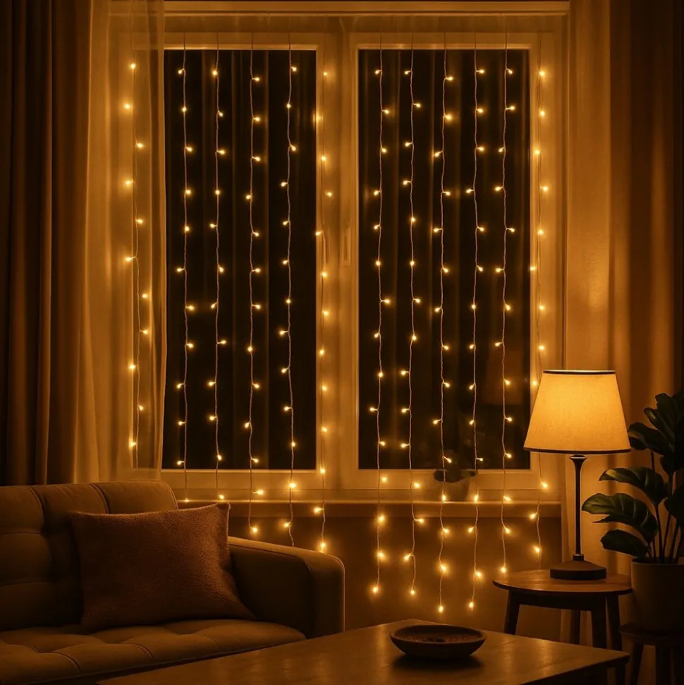 Kurtyna świetlna 4m ciepła biel 800 LED