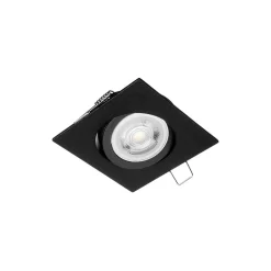 Kwadratowe Oczko Sufitowe Podtynkowe Regulowane Czarne 1xGU10 8,3cm IP20 Bez Oprawki