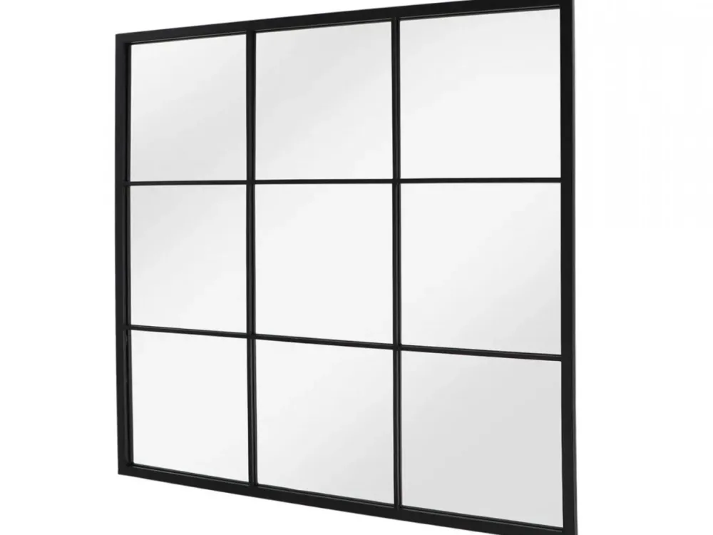 Kwadratowe lustro zewnętrzne w metalowej ramie 90 x H90 cm * Esschert Design Clearance