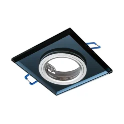 Kwadratowe Oczko Sufitowe Podtynkowe Czarne Szklane 1xGU10 9cm Bez Oprawki * Eko-light Online