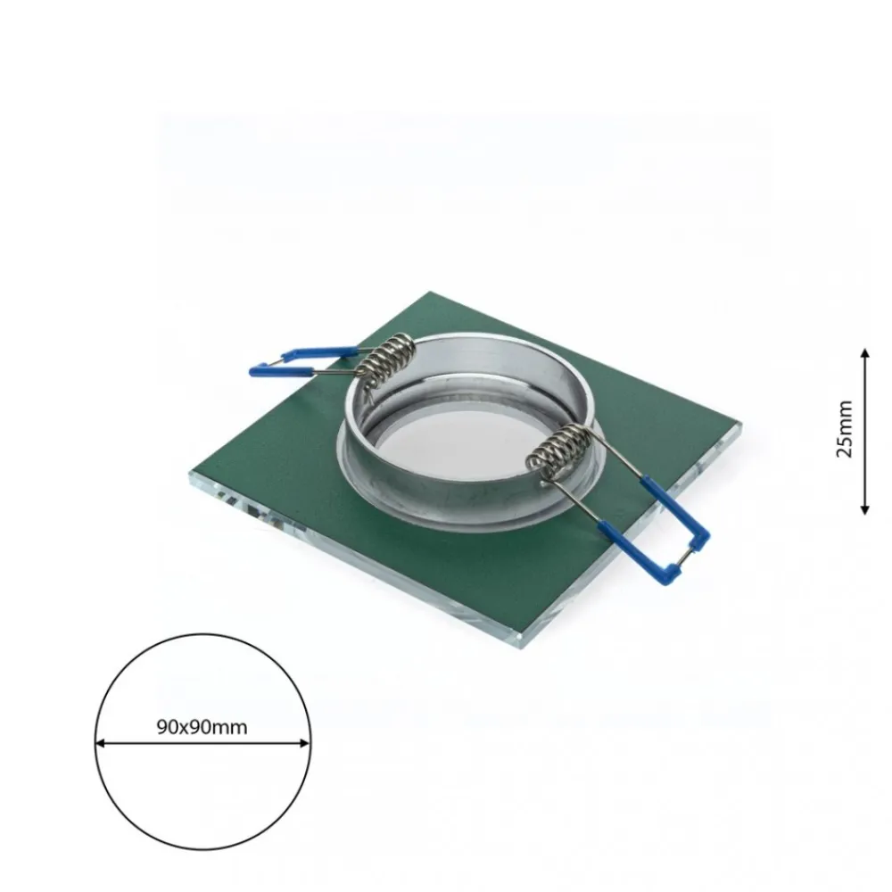 Kwadratowe Oczko Sufitowe Podtynkowe Czarne Szklane 1xGU10 9cm Bez Oprawki * Eko-light Online