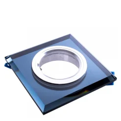 Kwadratowe Oczko Sufitowe Podtynkowe Czarne Szklane 1xGU10 9cm Bez Oprawki * Eko-light Online