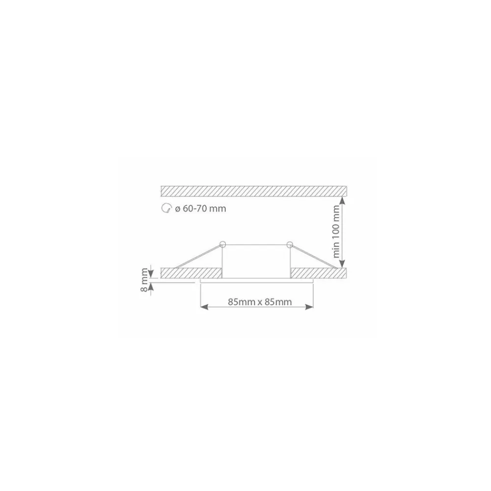 Kwadratowe Oczko Sufitowe Podtynkowe Czarne 1xGU10 8,5cm IP44 Bez Oprawki * Eko-light Clearance