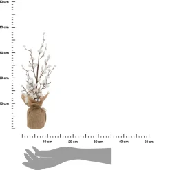 Kwiaty w doniczce białe 38cm juta