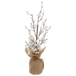Kwiaty w doniczce białe 38cm juta