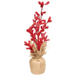 Kwiaty w doniczce czerwone 38cm juta * Atmosphera Clearance