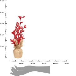 Kwiaty w doniczce czerwone 38cm juta * Atmosphera Clearance
