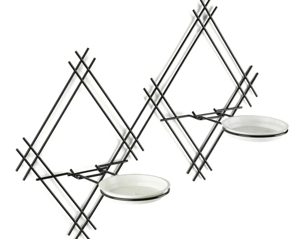 Kwietnik ścienny metalowy podwójny LOFT 41 cm
