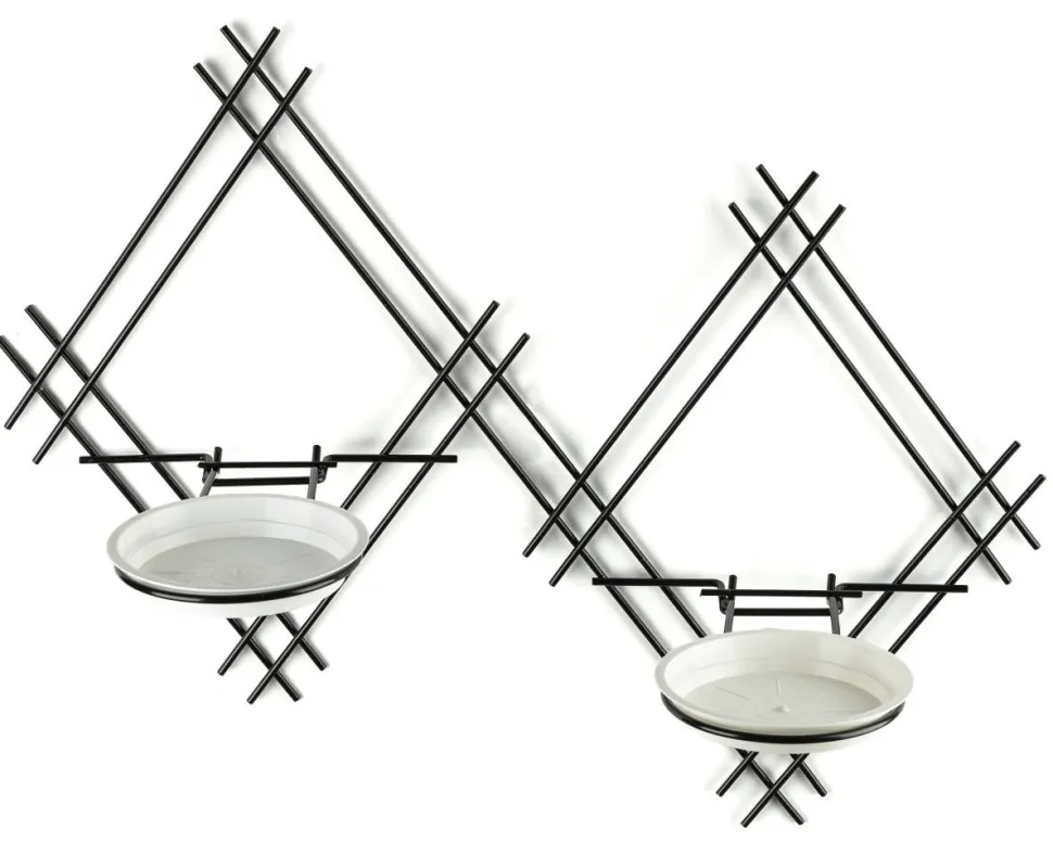Kwietnik ścienny metalowy podwójny LOFT 41 cm