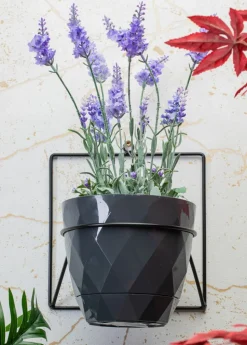 Kwietnik ścienny metalowy LOFT czarny 22 cm