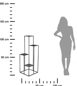Kwietnik KASKADA czarny 110 cm siatka metalowy LOFT