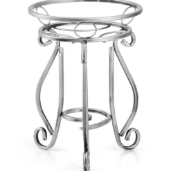 Kwietnik metalowy 37 cm srebrny