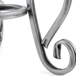 Kwietnik metalowy 37 cm srebrny