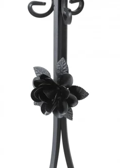 Kwietnik metalowy czarny z różą 75 cm