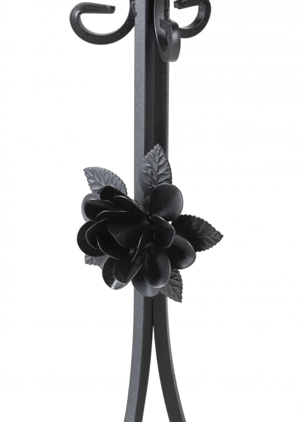Kwietnik metalowy czarny z różą 75 cm