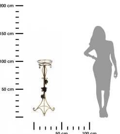 Kwietnik metalowy ozdobiony różami stojak 95 cm