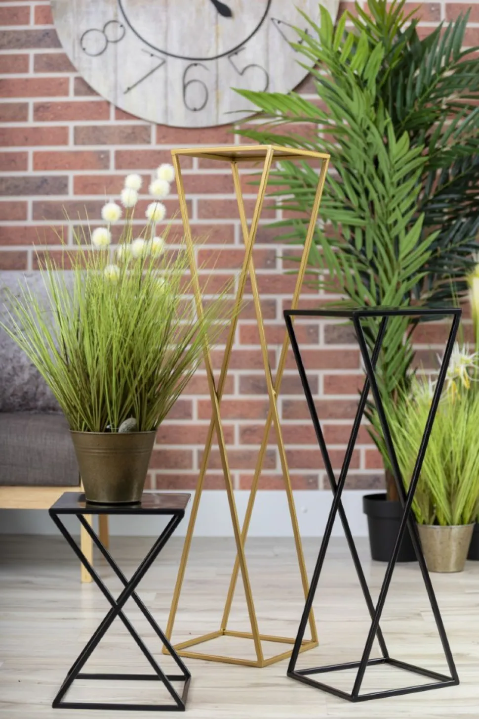 Kwietnik na rośliny stojący 70 cm czarny LOFT