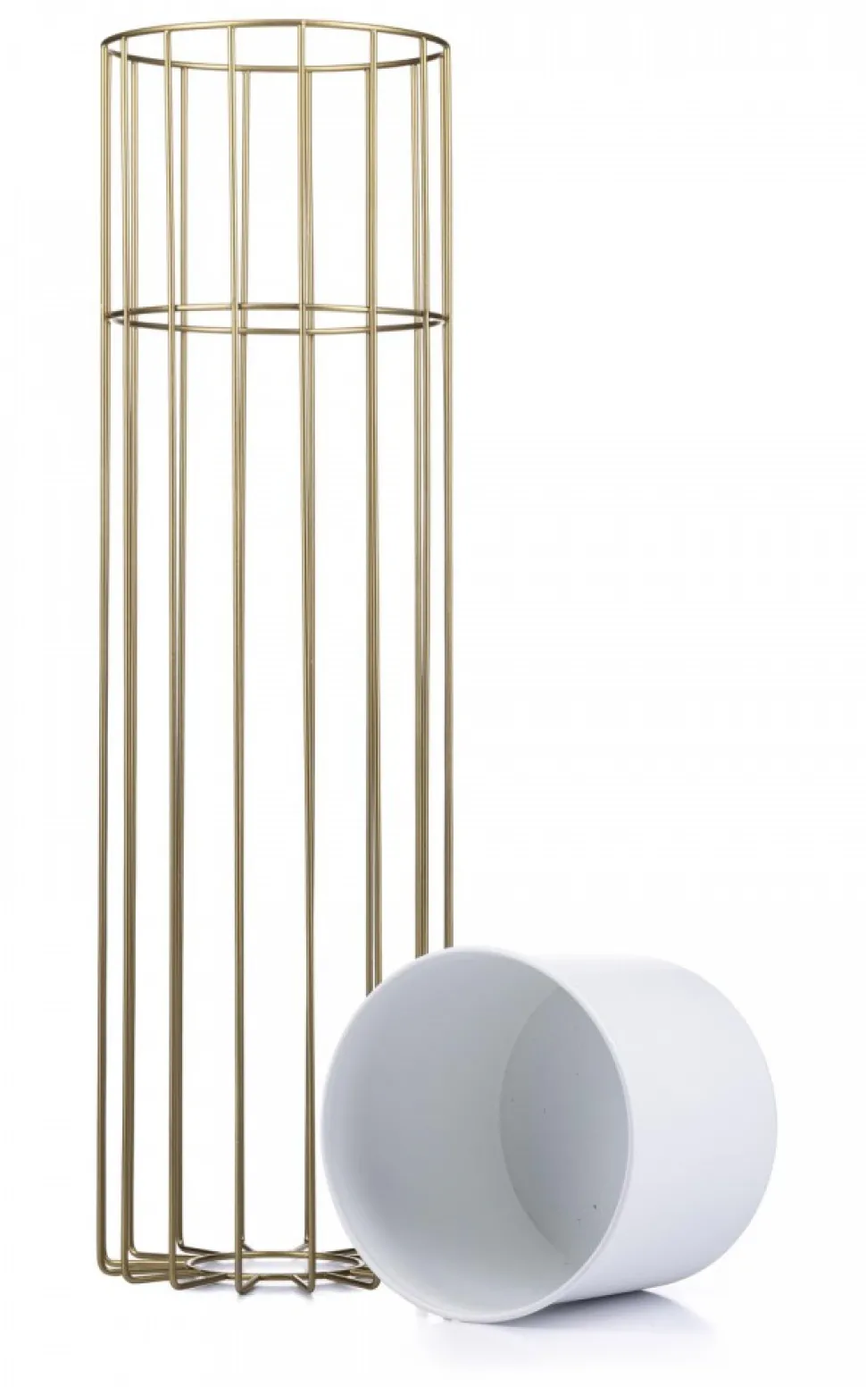 Kwietnik nowoczesny 70 cm złoto biały LOFT