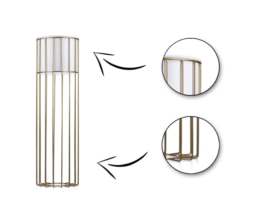 Kwietnik nowoczesny 70 cm złoto biały LOFT